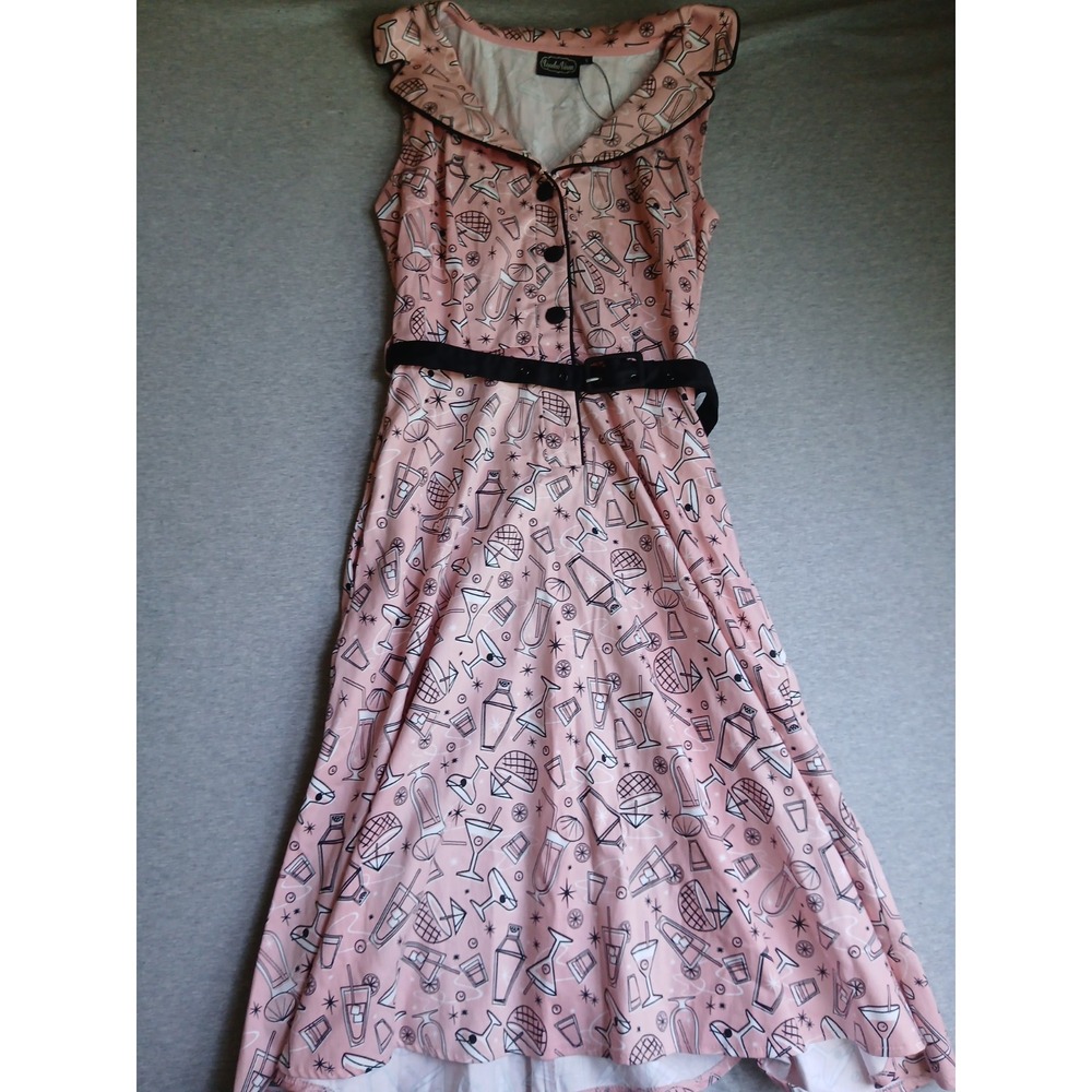 Voodoo Vixen Dress Small Rockabilly Fit Flare Shirt Retro Pin Up Modcloth New